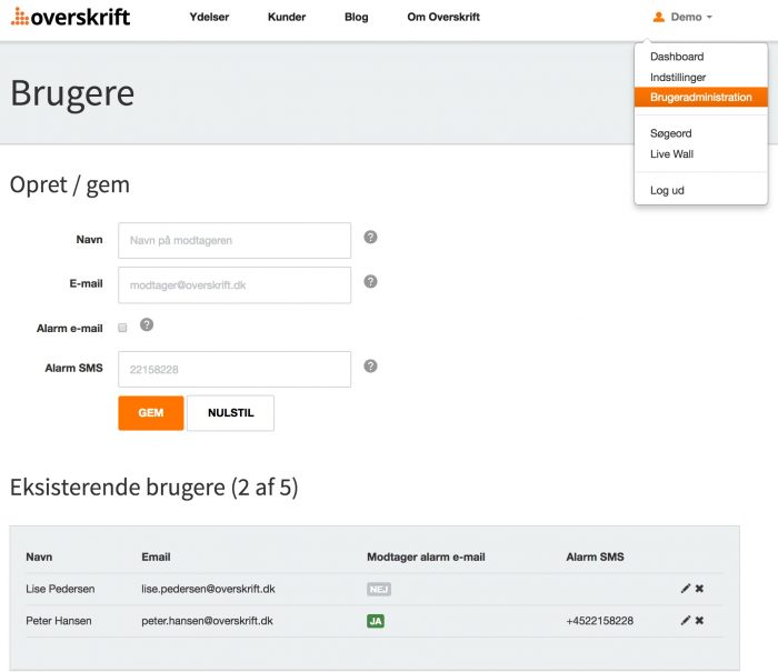Administration af brugere