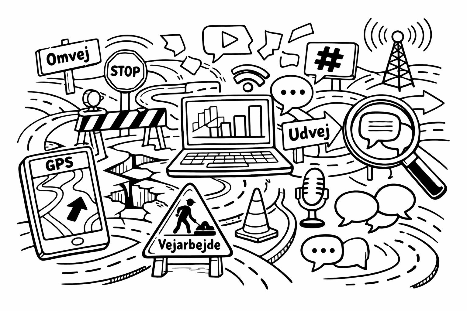 Illustration til blogindlægget Det fragmenterede mediebillede udfordrer kommunikatørens overblik